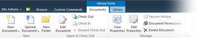 Document library ribbon